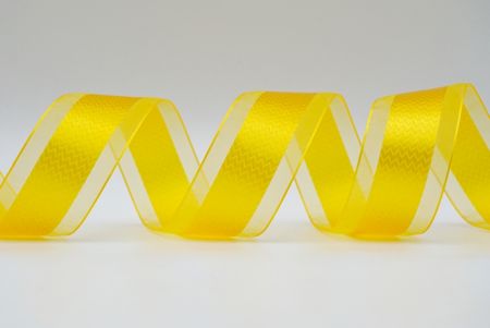 Gelbes gezacktes Satinband mit transparentem Mittelteil_K1746-A22
